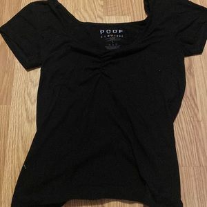 Black form fitting crop top